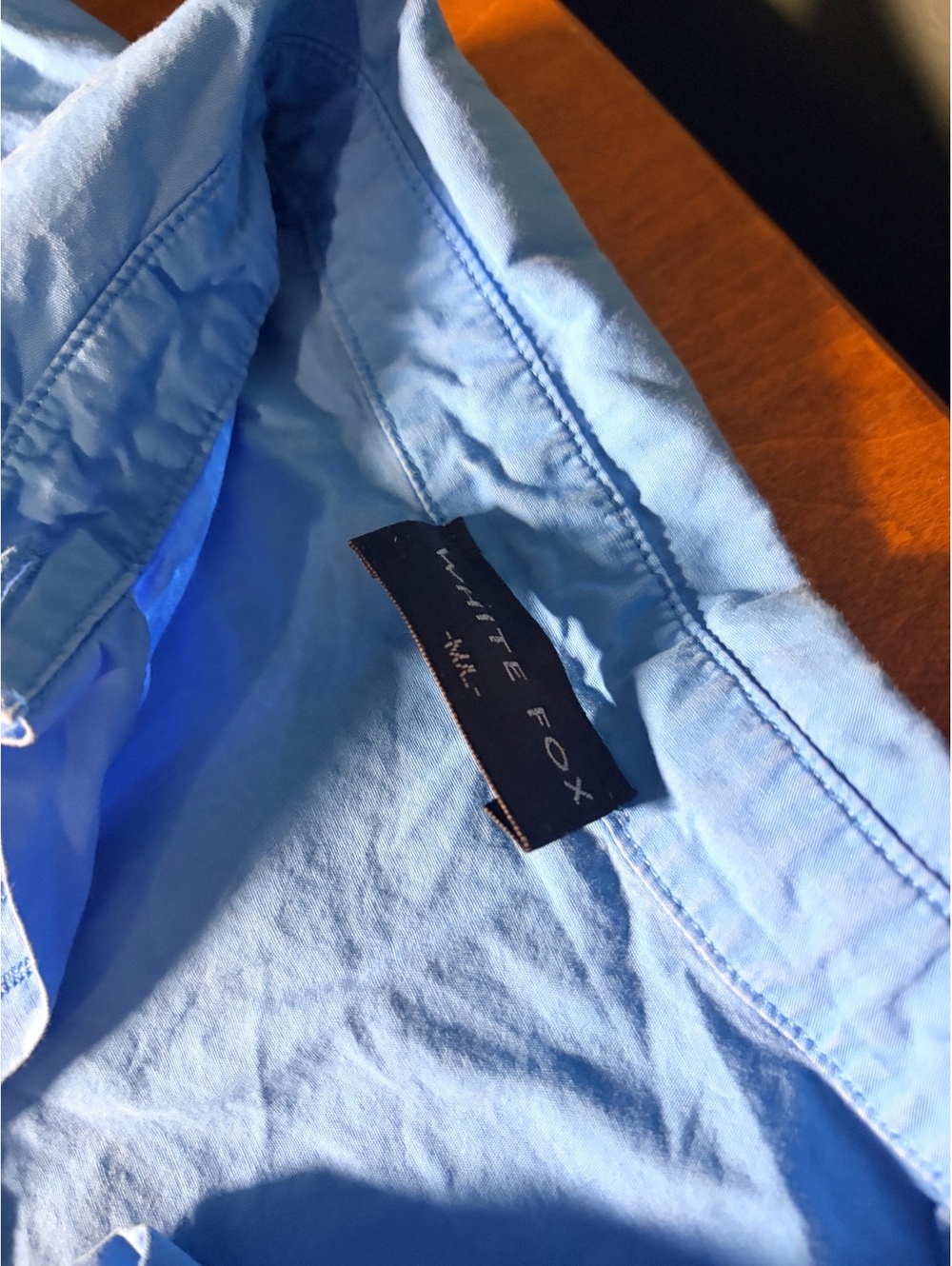 White Fox Boutique Blue Button-Down Shirt & Shorts Matching Set 100% Cotton - Picture 5 of 9